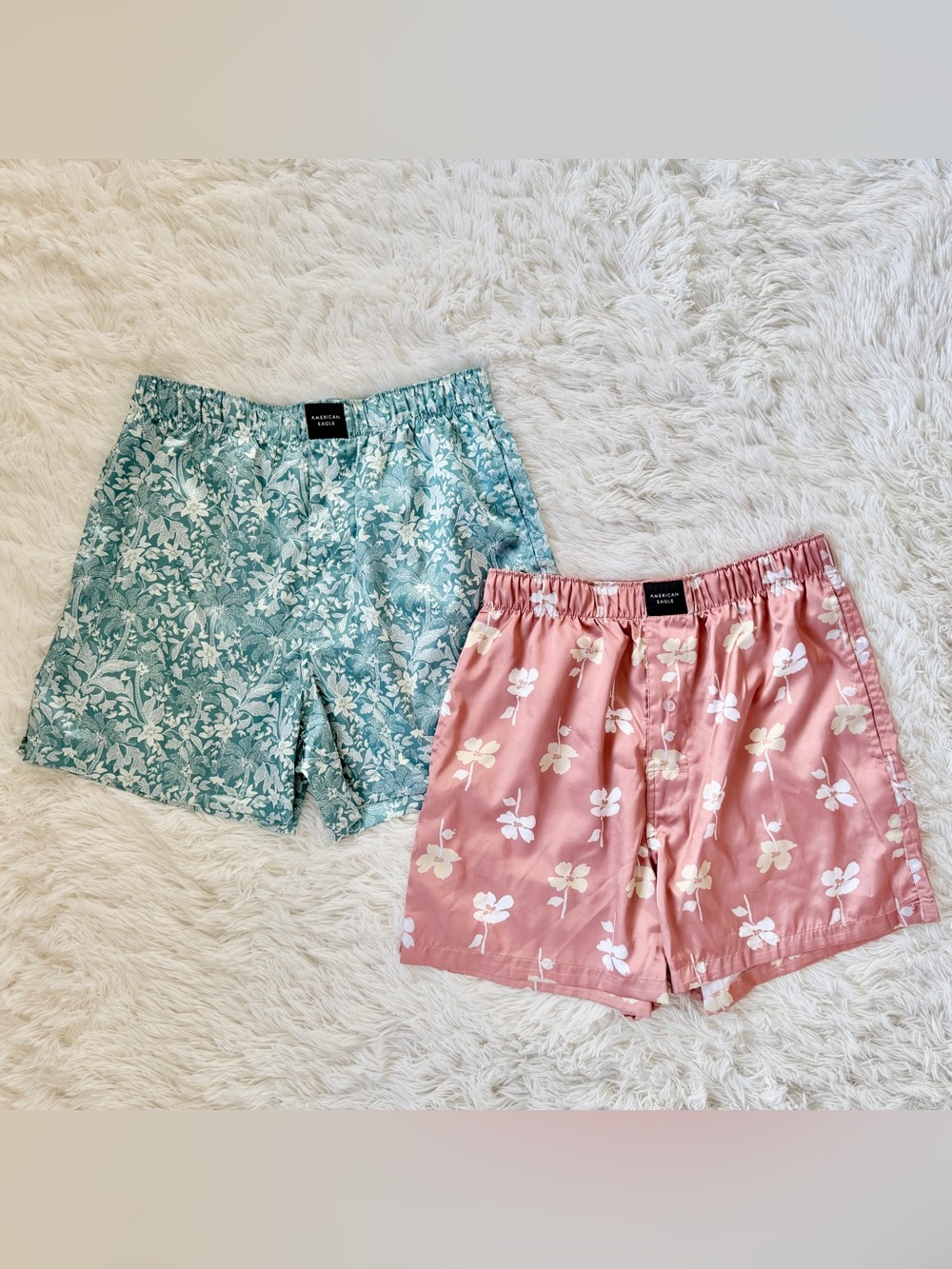 Men's American Eagle Satin Floral Boxer Shorts, Small